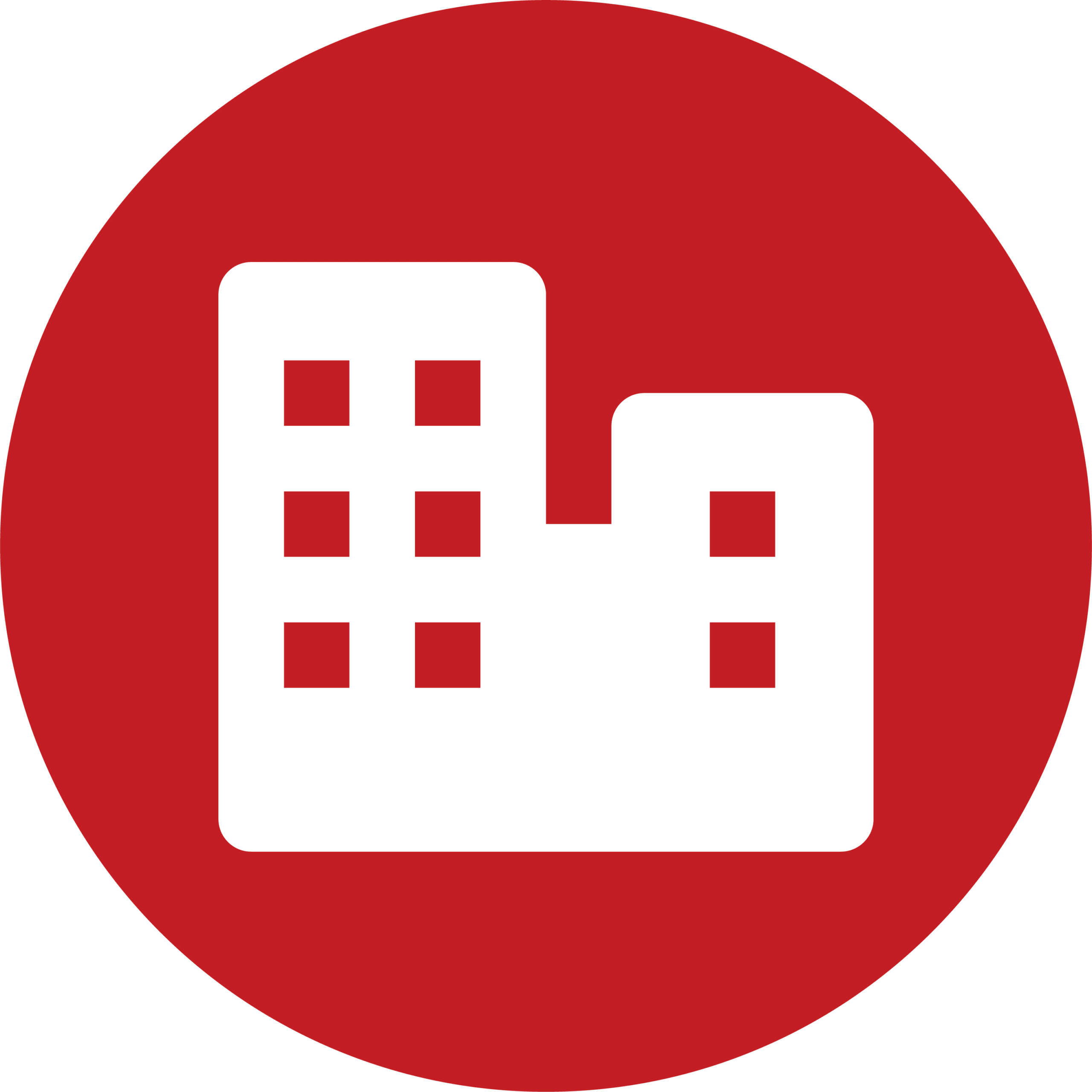 Commercial building icon representing business drain cleaning services.